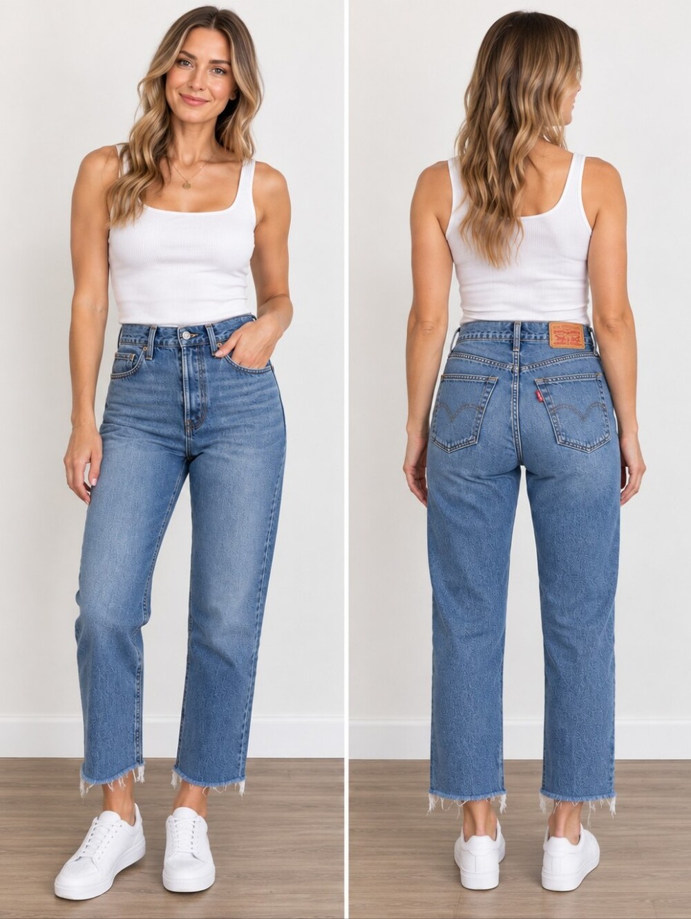 Levi's Straight Leg High-Rise Jeans in Light Blue Wash